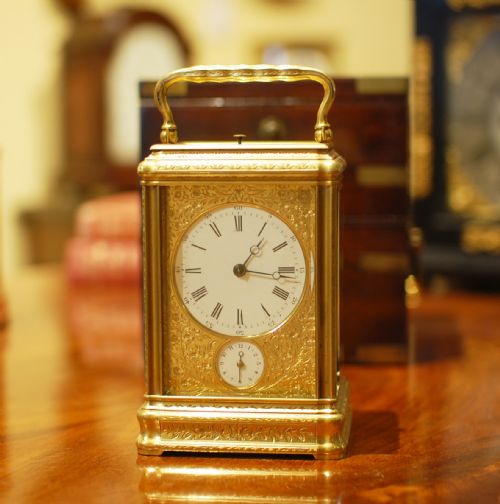 LARGE CARRIAGE CLOCK GRANDE SONNERIE DROCOURT - ADDITIONAL PHOTO 1
