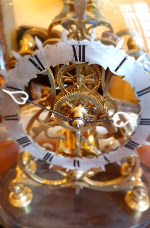ANTIQUE SKELETON CLOCK TIMEPIECE - ADDITIONAL PHOTO 2