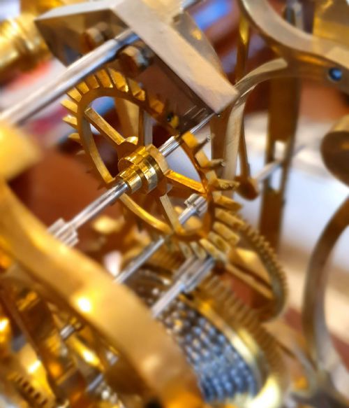 ANTIQUE SKELETON CLOCK TIMEPIECE - ADDITIONAL PHOTO 3