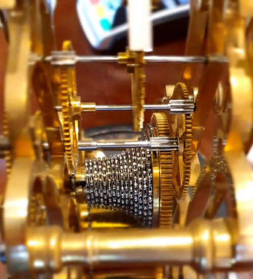 ANTIQUE SKELETON CLOCK TIMEPIECE - ADDITIONAL PHOTO 5
