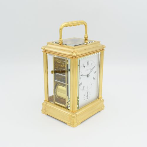 CARRIAGE CLOCK BY HENRI JACOT FOR KLAFTENBERGER LONDON - ADDITIONAL PHOTO 7