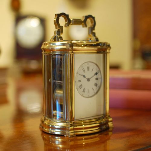 VERY UNUSUAL OVAL REPEATING CARRIAGE CLOCK - ADDITIONAL PHOTO 3