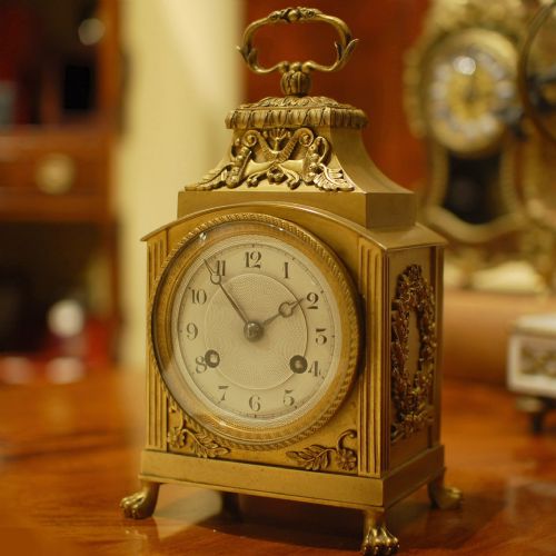 pendule d' officier carriage type clock - CATEGORY: ANTIQUE CLOCKS - DATED 1890