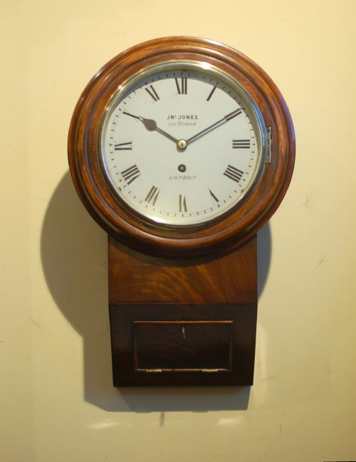8inch dial fusee wall clock - CATEGORY: ANTIQUE CLOCKS - DATED 1870