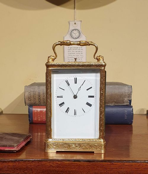 EARLY CARRIAGE CLOCK BY AUGUSTE A PARIS - ADDITIONAL PHOTO 2