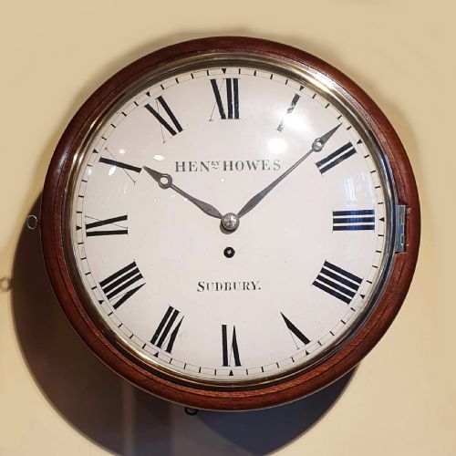 convex wall clock by henry howes sudbury - CATEGORY: ANTIQUE CLOCKS - DATED 1850