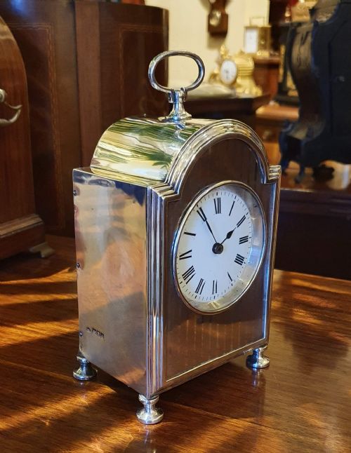 FINE SILVER MANTEL CLOCKTIMEPIECE 1909 - ADDITIONAL PHOTO 2