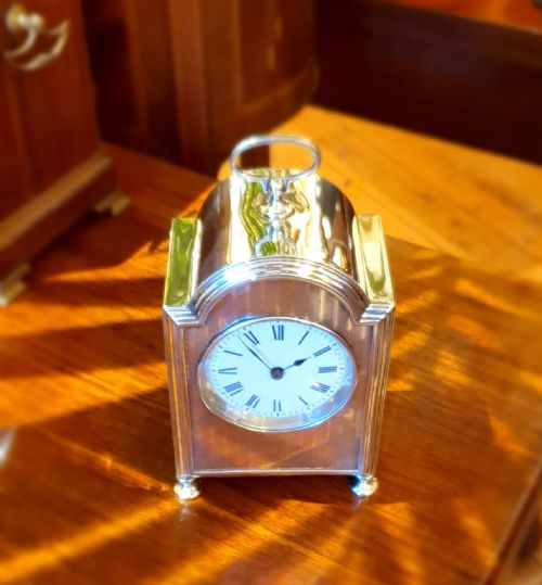 FINE SILVER MANTEL CLOCKTIMEPIECE 1909 - ADDITIONAL PHOTO 3