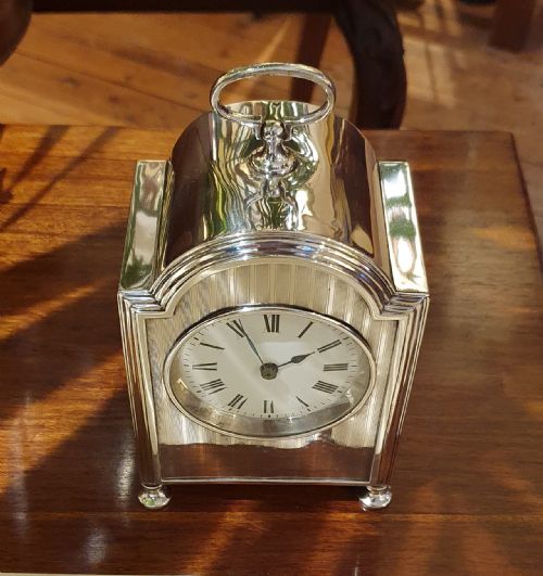 FINE SILVER MANTEL CLOCKTIMEPIECE 1909 - ADDITIONAL PHOTO 4