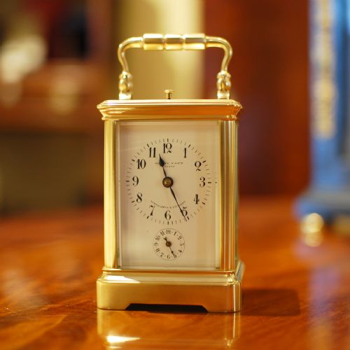 henry capt geneva carriage clock miniature - CATEGORY: ANTIQUE CLOCKS - DATED 1890