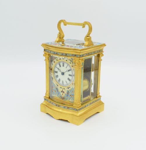 CLOISONNE CARRIAGE CLOCK - ADDITIONAL PHOTO 2