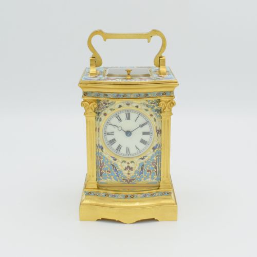 CLOISONNE CARRIAGE CLOCK - ADDITIONAL PHOTO 1