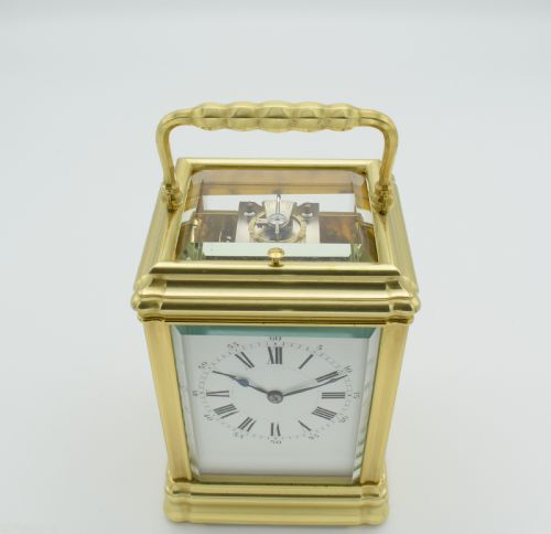 GOOD SIZE HENRI JACOT CARRIAGE CLOCK - ADDITIONAL PHOTO 6