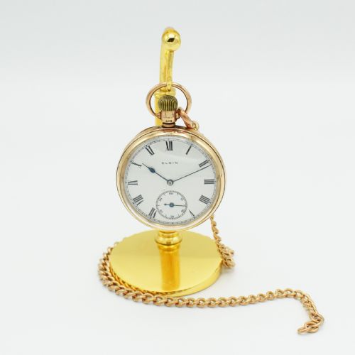 pocket watch 9ct gold elgin - CATEGORY: ANTIQUE WATCHES - DATED 1920