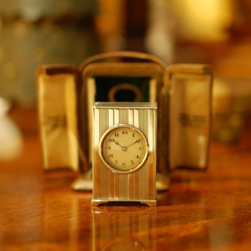 FINE MINIATURE SILVER TIMEPIECE CLOCK - ADDITIONAL PHOTO 4