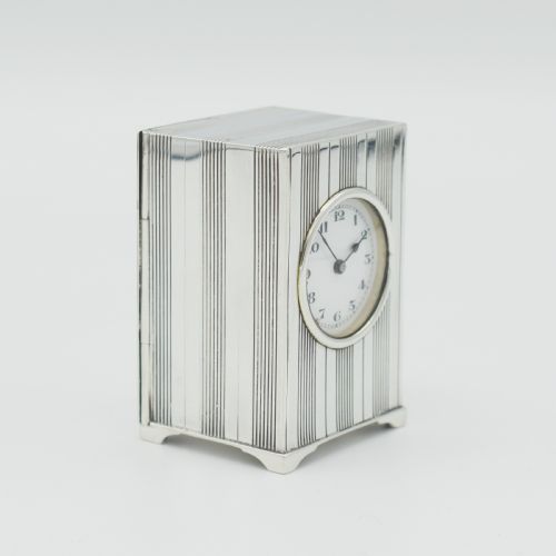 FINE MINIATURE SILVER TIMEPIECE CLOCK - ADDITIONAL PHOTO 2