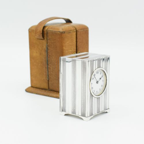 FINE MINIATURE SILVER TIMEPIECE CLOCK - ADDITIONAL PHOTO 3