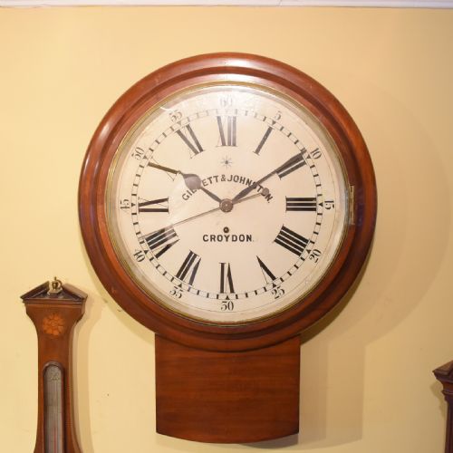 gillett johnston wall clock - CATEGORY: ANTIQUE CLOCKS - DATED 1890