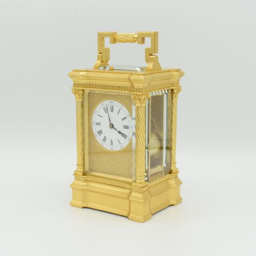 FINE LARGE CORINTHIAN CARRIAGE CLOCK - ADDITIONAL PHOTO 2