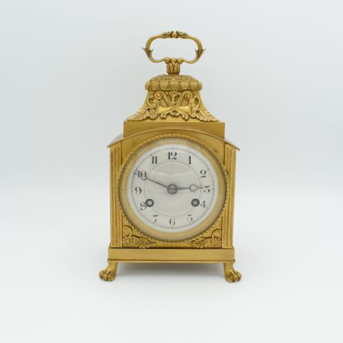 'pendule d'officier' old gilt mantel clock - CATEGORY: ANTIQUE CLOCKS - DATED 1890