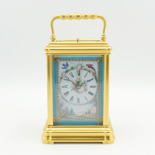rare 'sevres' panels carriage clock - CATEGORY: ANTIQUE CLOCKS - DATED 1870