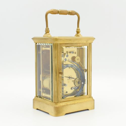 ATTRACTIVE GILT CARRIAGE CLOCK WITH CASE - ADDITIONAL PHOTO 3