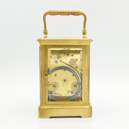 ATTRACTIVE GILT CARRIAGE CLOCK WITH CASE - ADDITIONAL PHOTO 4
