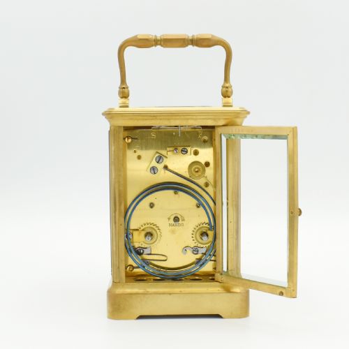 ATTRACTIVE GILT CARRIAGE CLOCK WITH CASE - ADDITIONAL PHOTO 5
