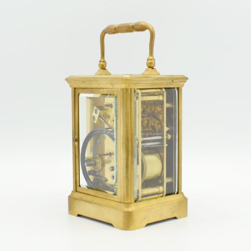 ATTRACTIVE GILT CARRIAGE CLOCK WITH CASE - ADDITIONAL PHOTO 6