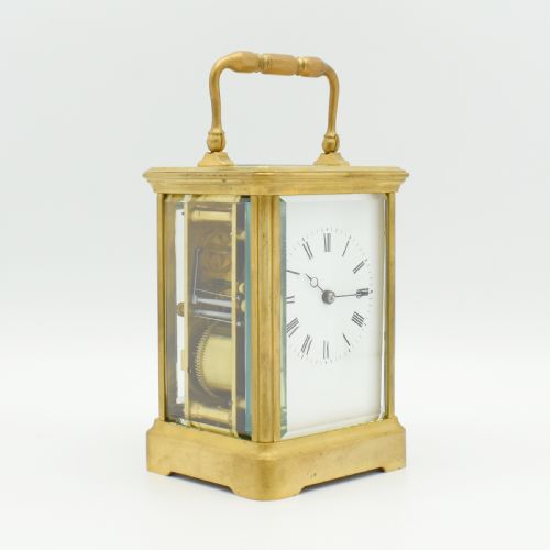 ATTRACTIVE GILT CARRIAGE CLOCK WITH CASE - ADDITIONAL PHOTO 8