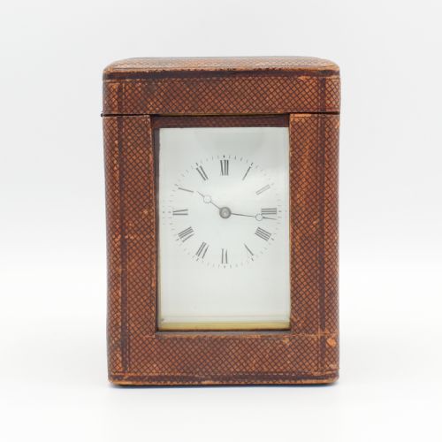 ATTRACTIVE GILT CARRIAGE CLOCK WITH CASE - ADDITIONAL PHOTO 9