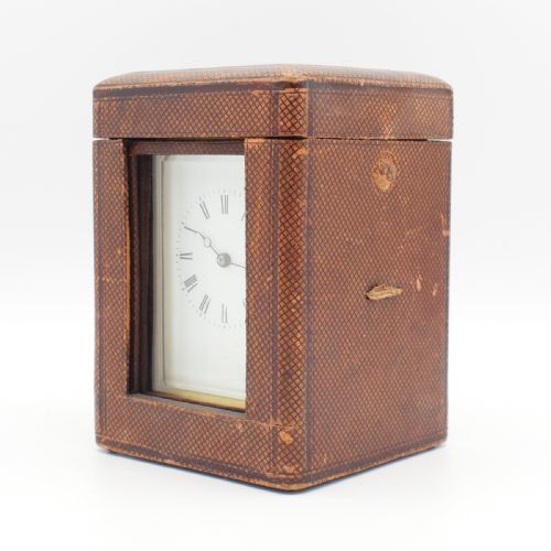 ATTRACTIVE GILT CARRIAGE CLOCK WITH CASE - ADDITIONAL PHOTO 10