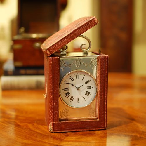 LARGE SILVER CARRIAGE CLOCK 1916 - ADDITIONAL PHOTO 3