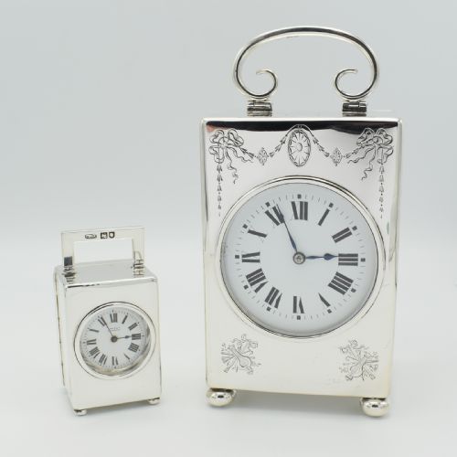 LARGE SILVER CARRIAGE CLOCK 1916 - ADDITIONAL PHOTO 5