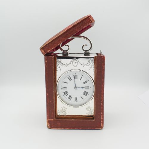 LARGE SILVER CARRIAGE CLOCK 1916 - ADDITIONAL PHOTO 7