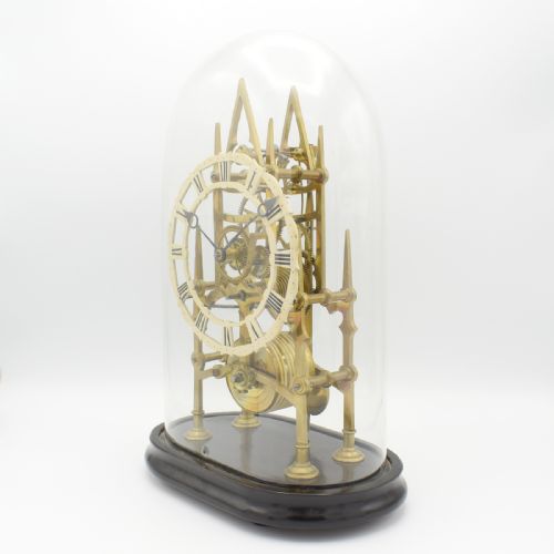 SMALL SKELETON CLOCK WITH GLASS DOME - ADDITIONAL PHOTO 1