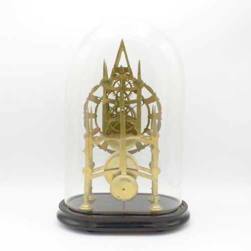 SMALL SKELETON CLOCK WITH GLASS DOME - ADDITIONAL PHOTO 4