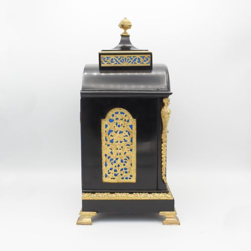 SMALL EBONISED BRACKET CLOCK BY WEBSTER LONDON - ADDITIONAL PHOTO 2