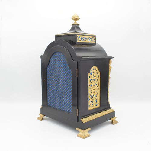 SMALL EBONISED BRACKET CLOCK BY WEBSTER LONDON - ADDITIONAL PHOTO 3