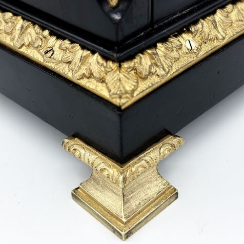 SMALL EBONISED BRACKET CLOCK BY WEBSTER LONDON - ADDITIONAL PHOTO 5