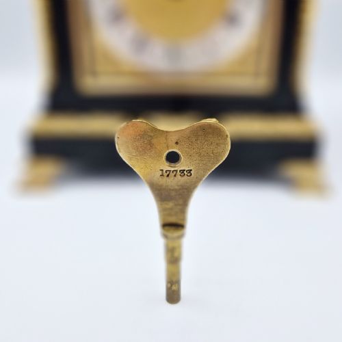 SMALL EBONISED BRACKET CLOCK BY WEBSTER LONDON - ADDITIONAL PHOTO 9