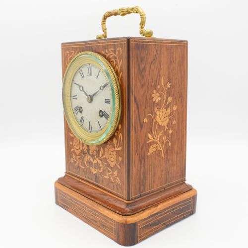 ROSEWOOD INLAID MANTEL CLOCK - ADDITIONAL PHOTO 1