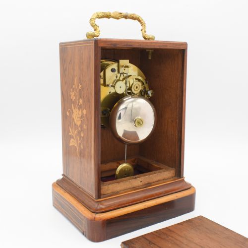 ROSEWOOD INLAID MANTEL CLOCK - ADDITIONAL PHOTO 2