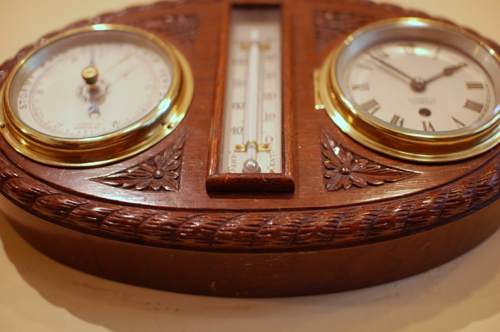 Nautical, wall Clock - Barometer - Thermometer.    View III