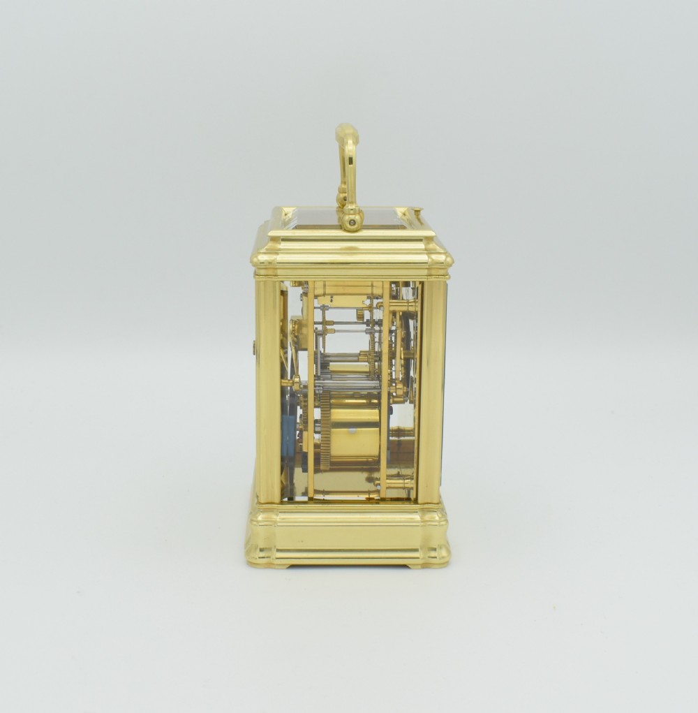 Good size Henri Jacot Carriage clock. View IV