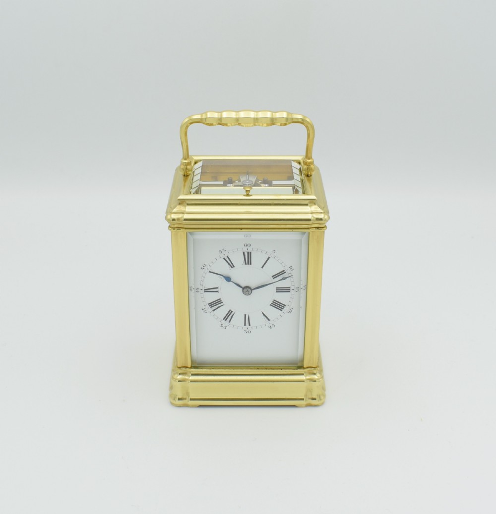 Good size Henri Jacot Carriage clock. View VI