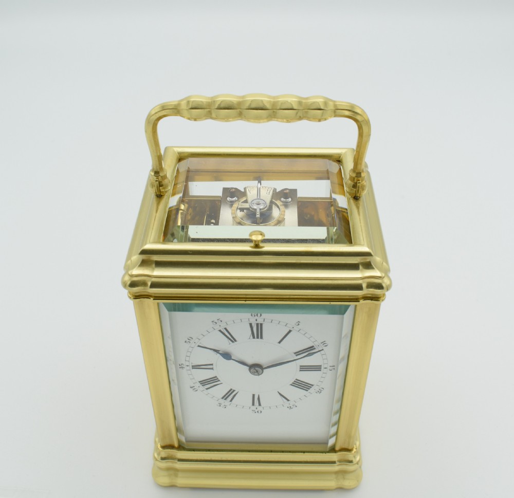 Good size Henri Jacot Carriage clock. View VII