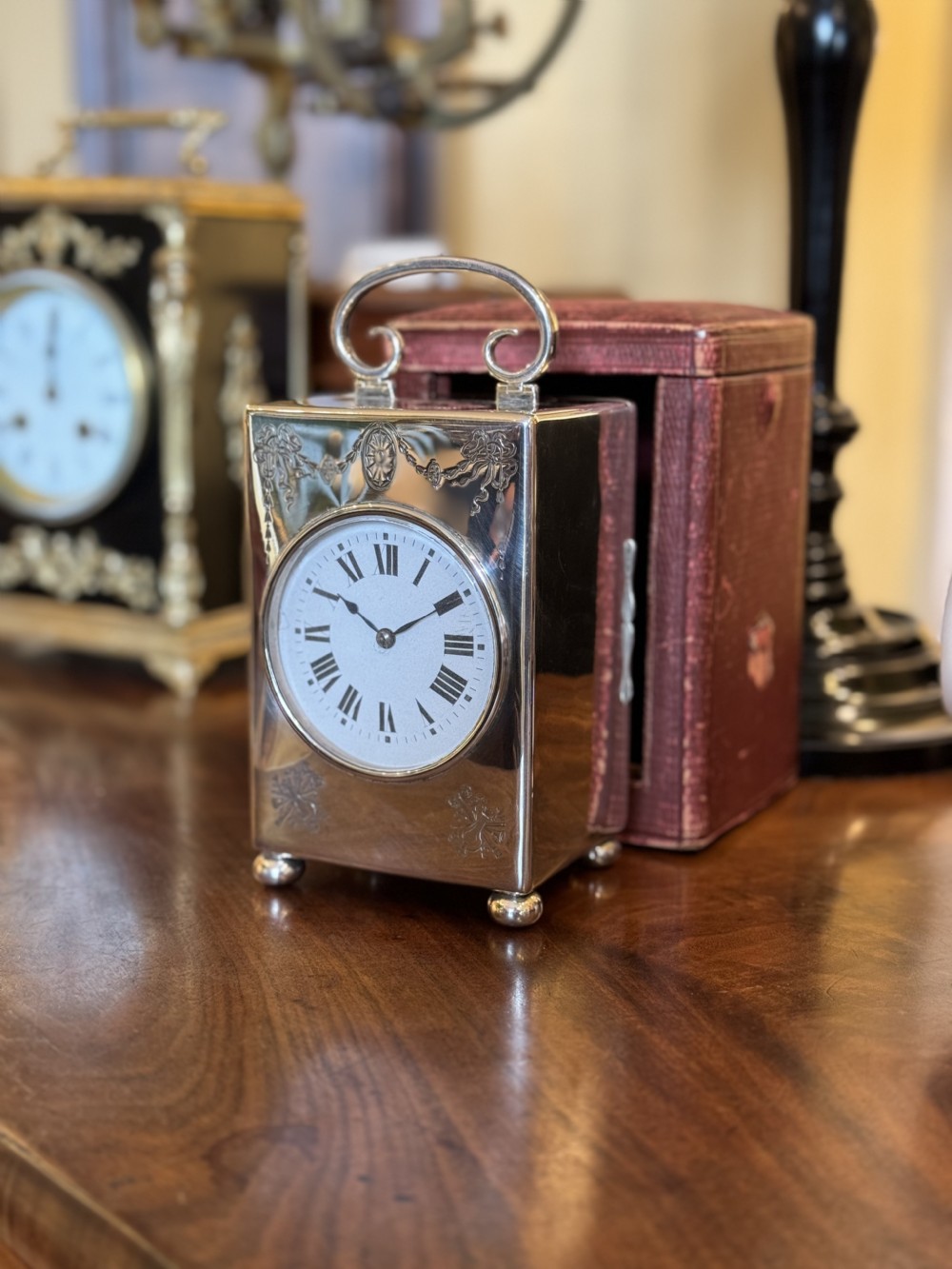 Large Silver carriage clock 1916 View III