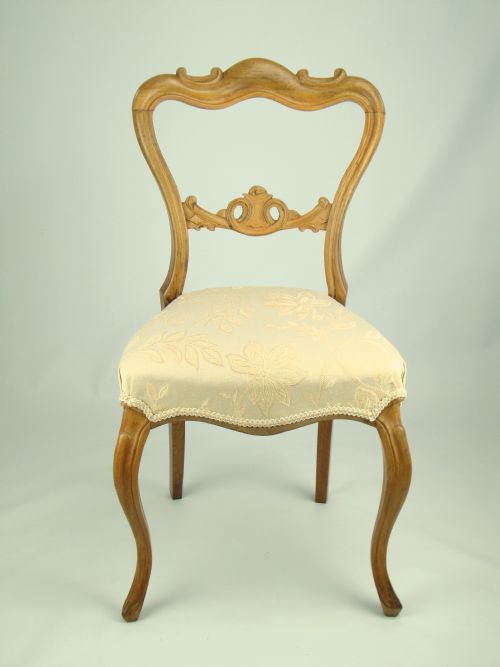Antique Victorian Faded Rosewood Balloon Back Chair