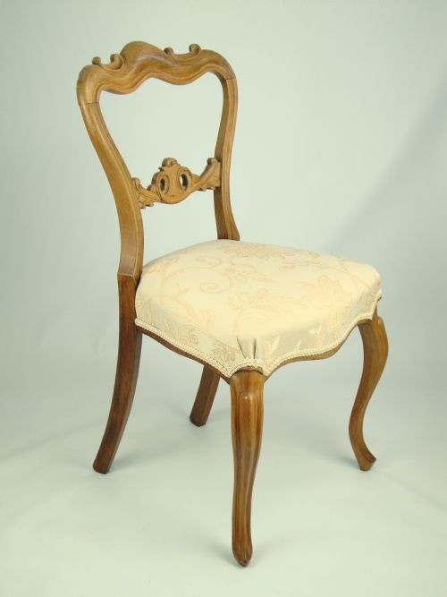 fig 1. Antique Victorian Faded Rosewood Balloon Back Chair